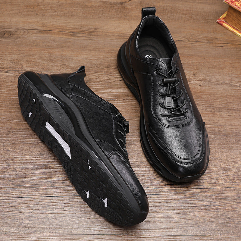 Men's Lightweight Breathable First Layer Cowhide Leather Shoes
