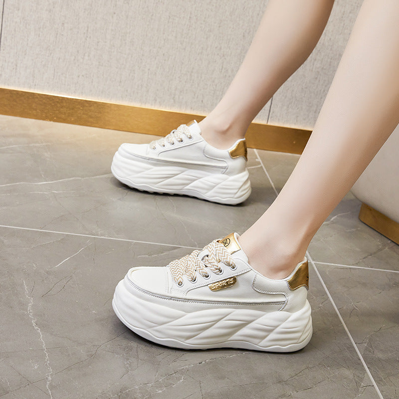 Women's White Early Spring Fashionable Sports Versatile Casual Shoes