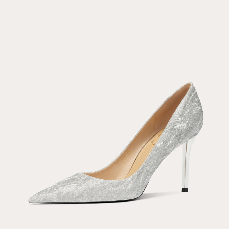 Women's Sheepskin Crystal Wedding Dress Two-way Wear Bridal High Women's Fashion Shoes