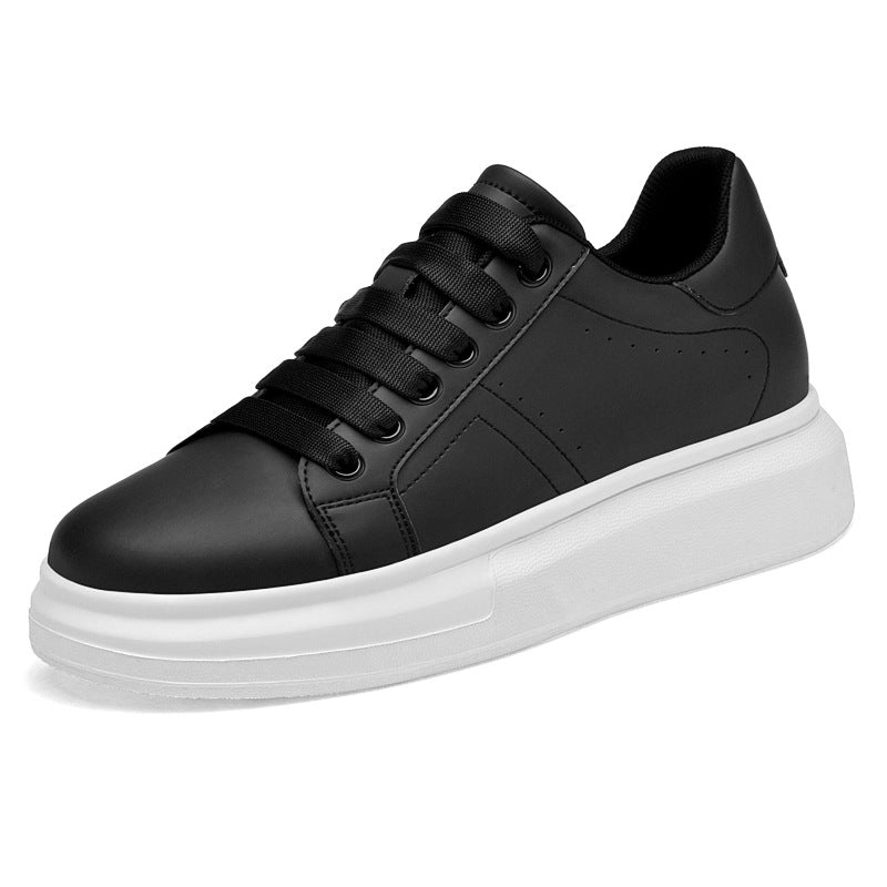 Men's Invisibly Heightened White Couple Platform Plus Casual Shoes