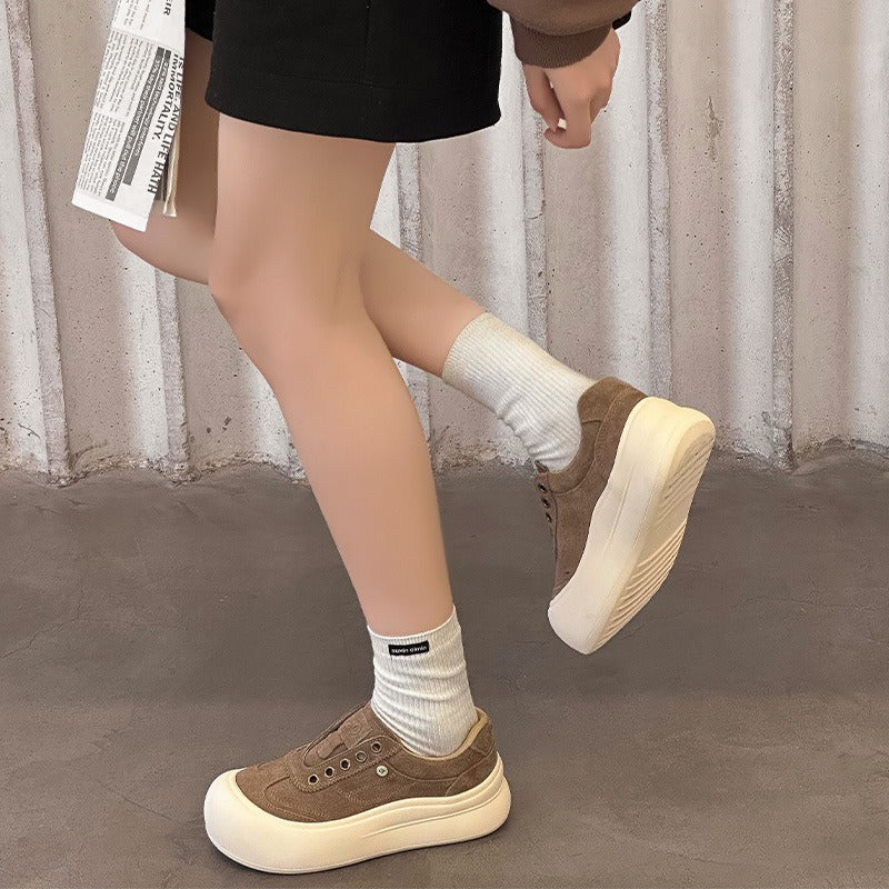 Women's Frosted Autumn Platform Height Increasing Simple Women's Casual Shoes