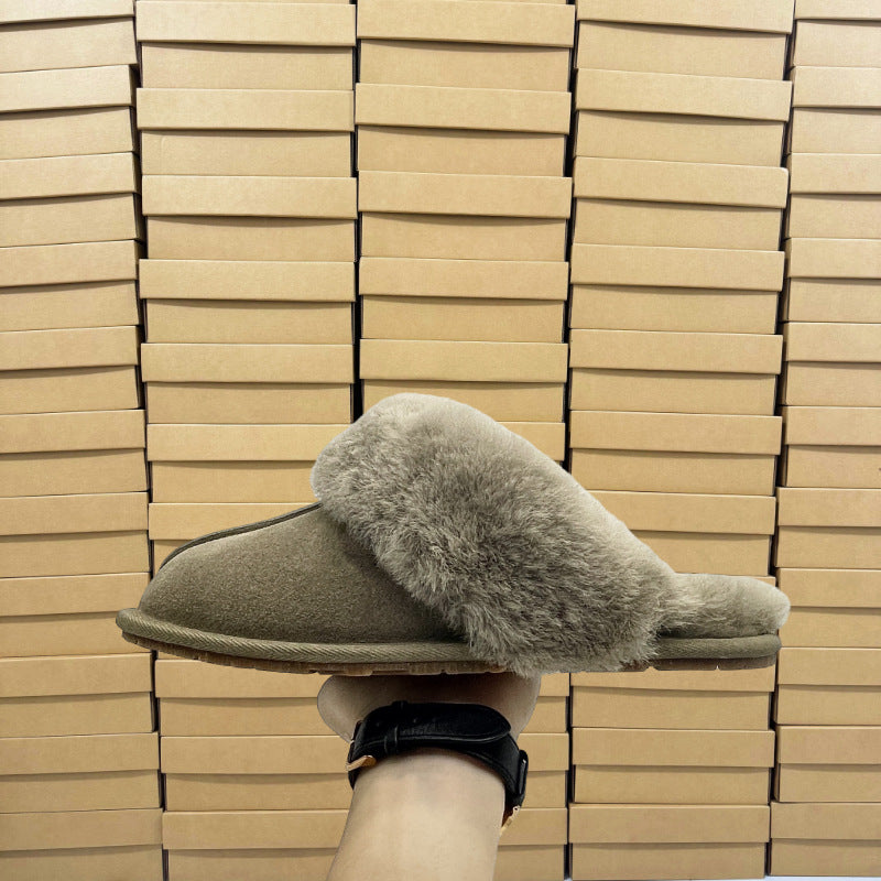 Wool Lazy Furry Home Comfortable Out Star Thin Slippers