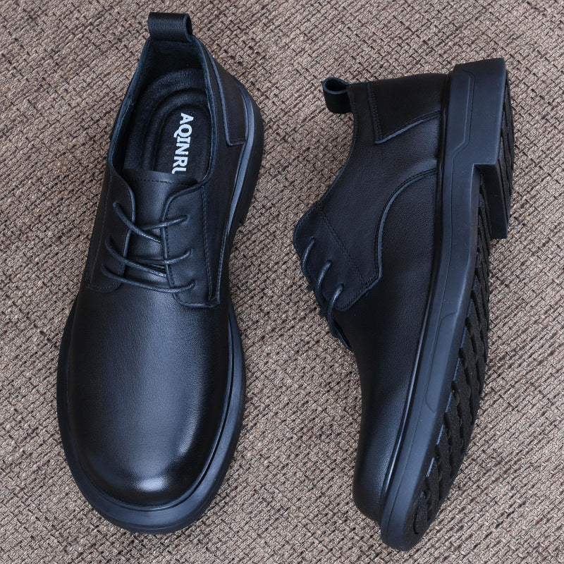 Men's Layer Cowhide Breathable Soft Bottom Business Men's Shoes