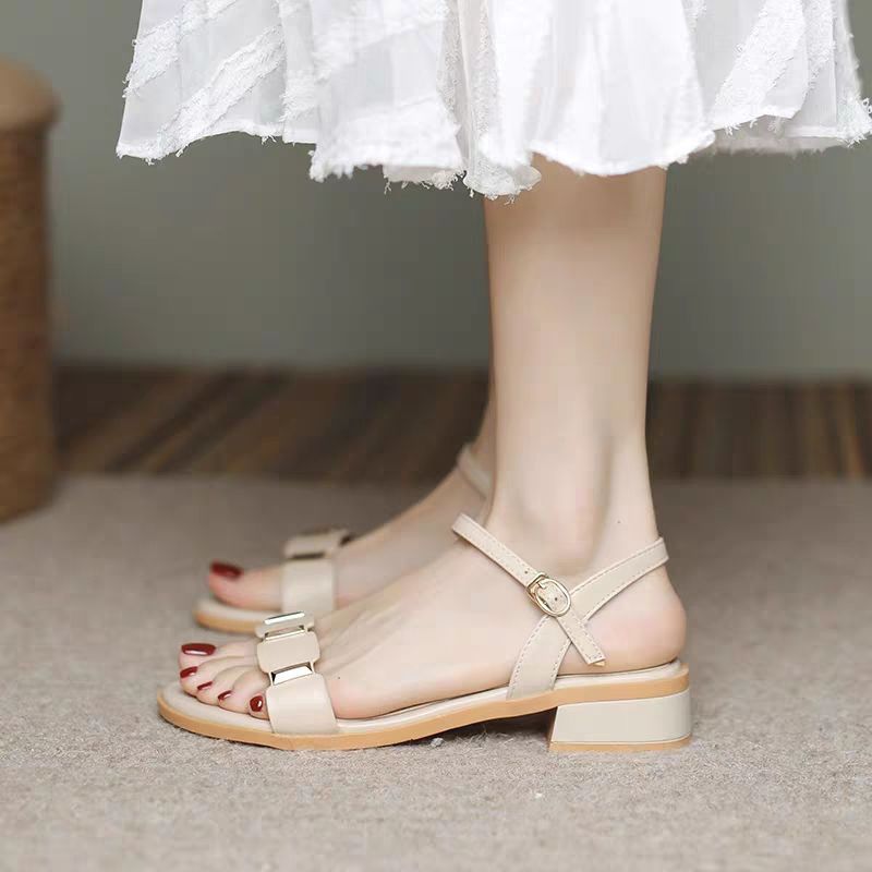 Women's Summer Fashionable Chunky Buckle Lady's Dress Sandals