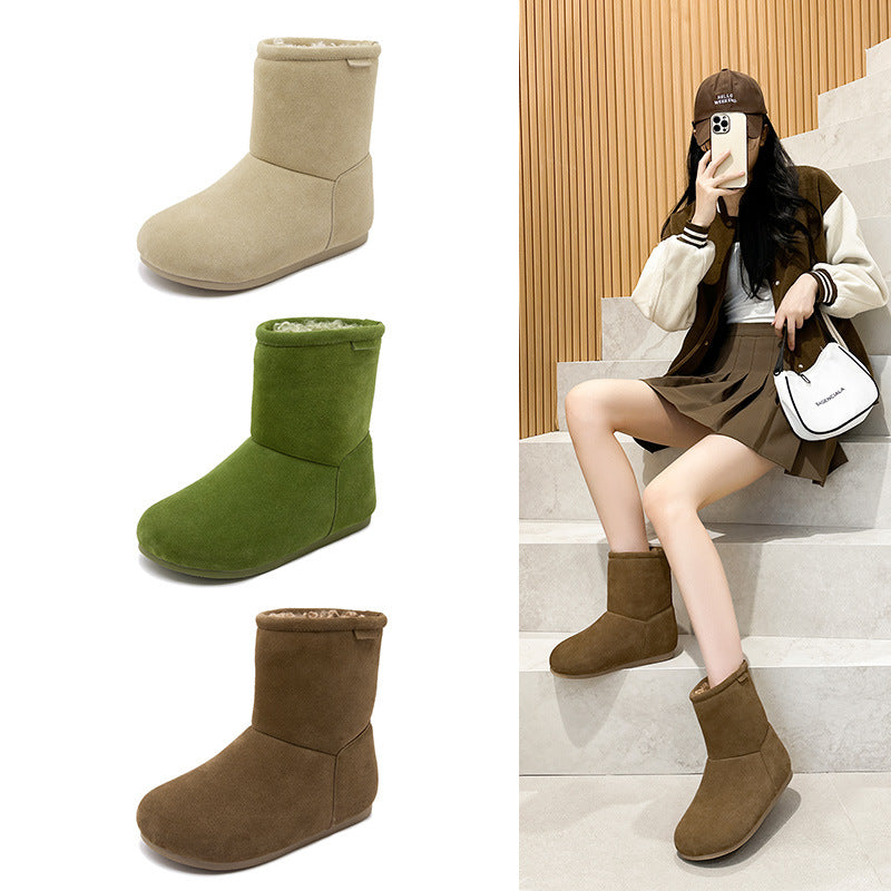 Women's Fashion Versatile Riding Flat Fashionable Sleeve Two-way Women's Snow Boots