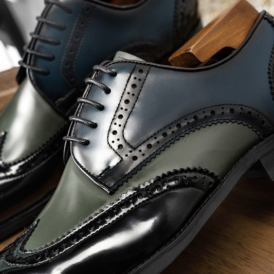 Men's Derby Business Formal Wear British Square Leather Shoes