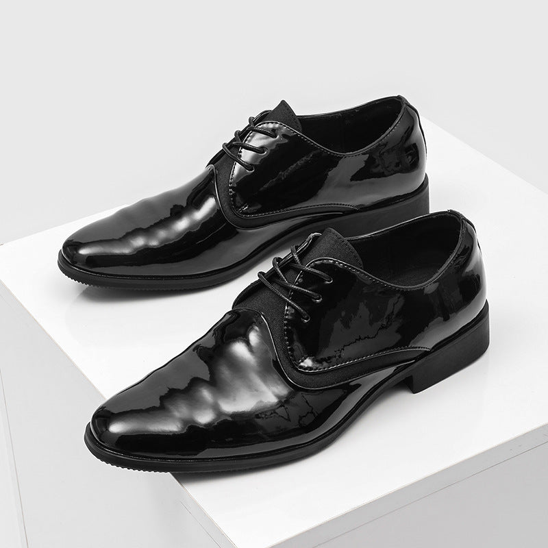 Men's Derby Business Round Toe Commuter Formal Wear Glossy Men's Shoes