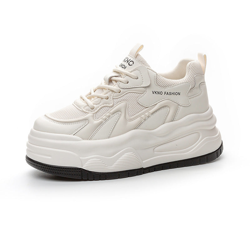 Women's Hidden White Spring Leisure Platform Breathable Small Women's Casual Shoes