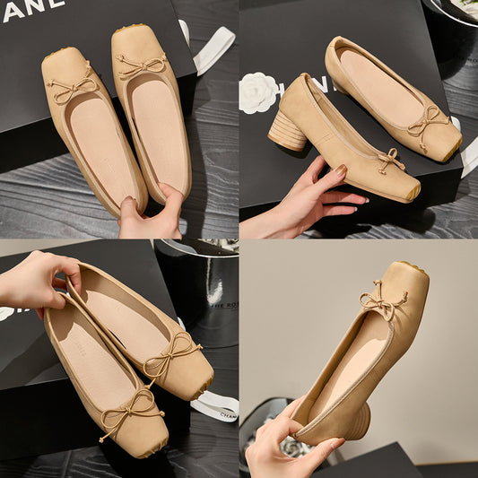 Wear Distressed Chunky Square Toe Mary Women's Shoes