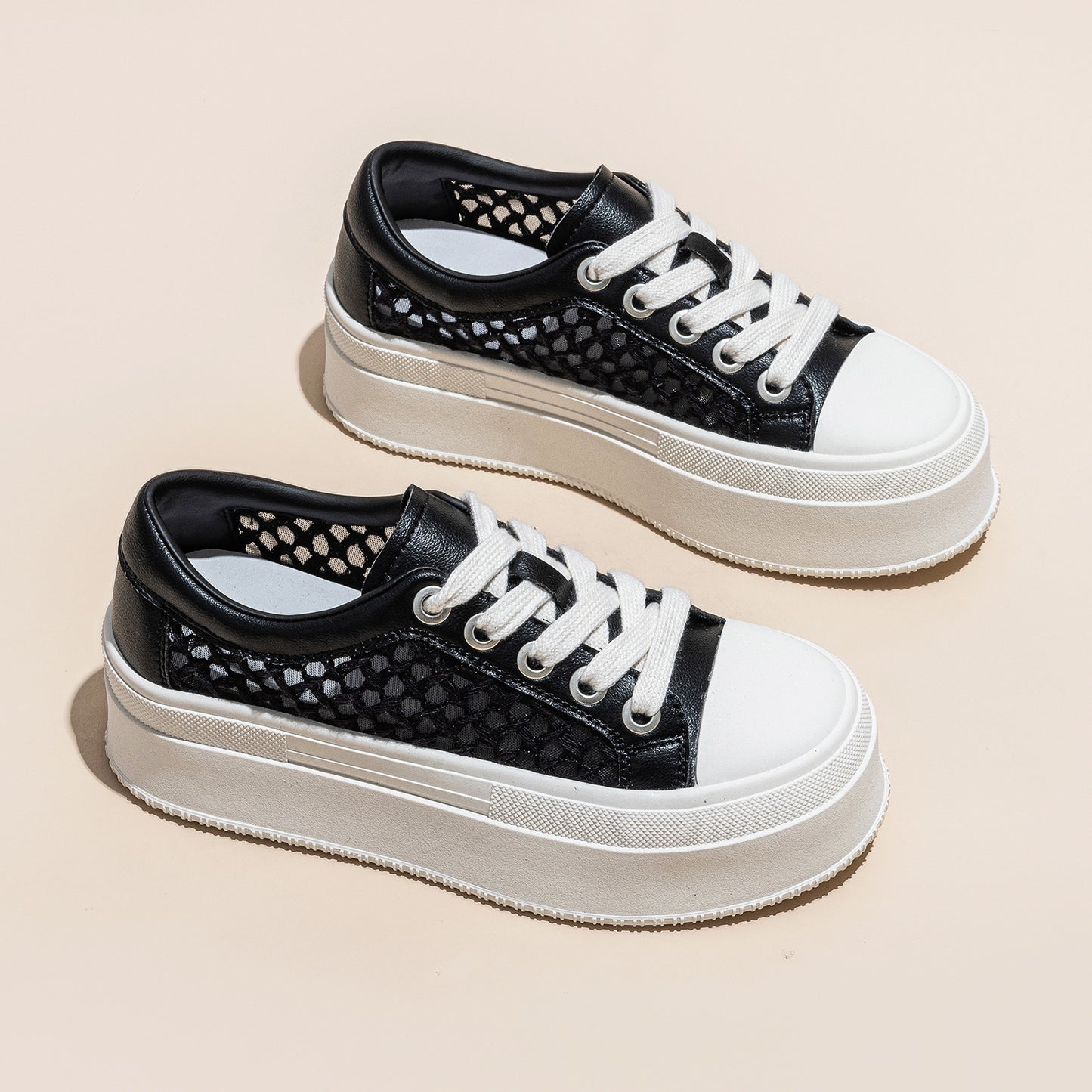 Women's Mesh Breathable Platform Elevator Wild Sports Casual Shoes