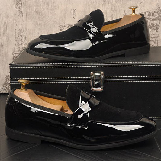Men's Fashion Niche Design Bright Comfortable Matte Leather Shoes