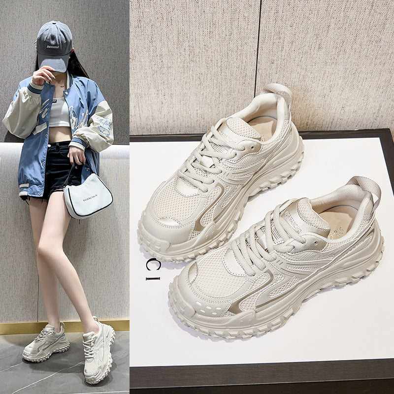 Women's Paris Dad Fashion Leisure Distressed Breathable Tire Thick Women's Sports Shoes