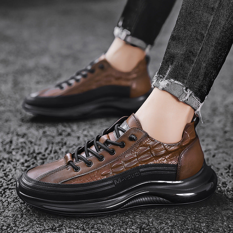 Men's Durable Crocodile Autumn Trendy Versatile Leather Shoes