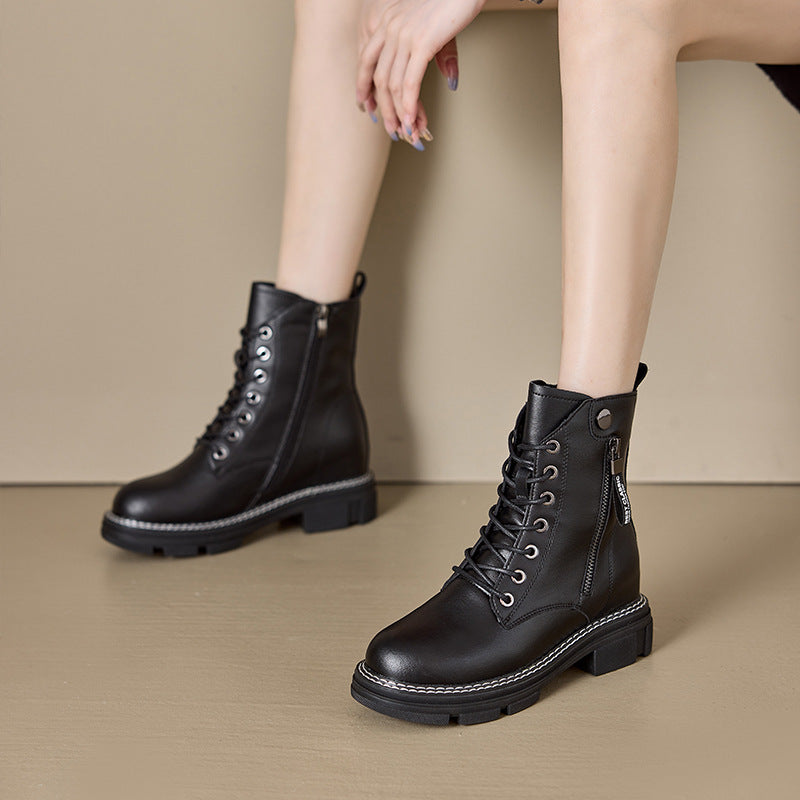 Women's & Men's Autumn Martin Korean Platform Double-sided Zipper Boots