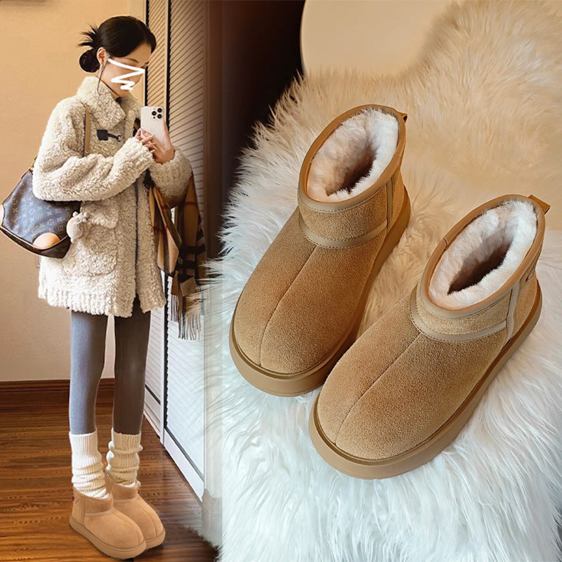 Barra Thick Bottom Fashion Bread Fleece-lined Winter Warm Snow Boots