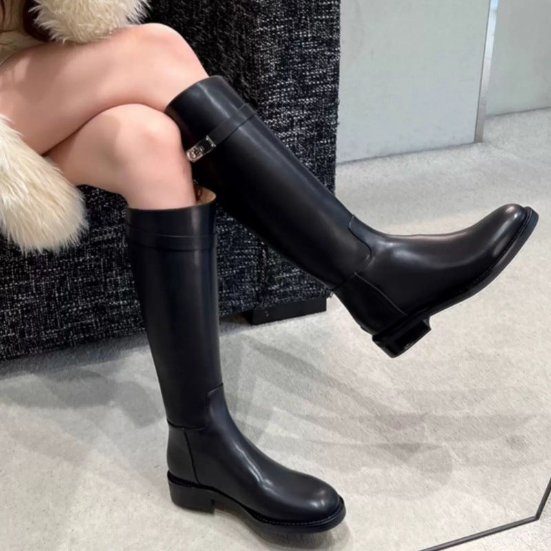 Women's Family Genuine Chelsea Knight Lock Below Women's Leather Boots