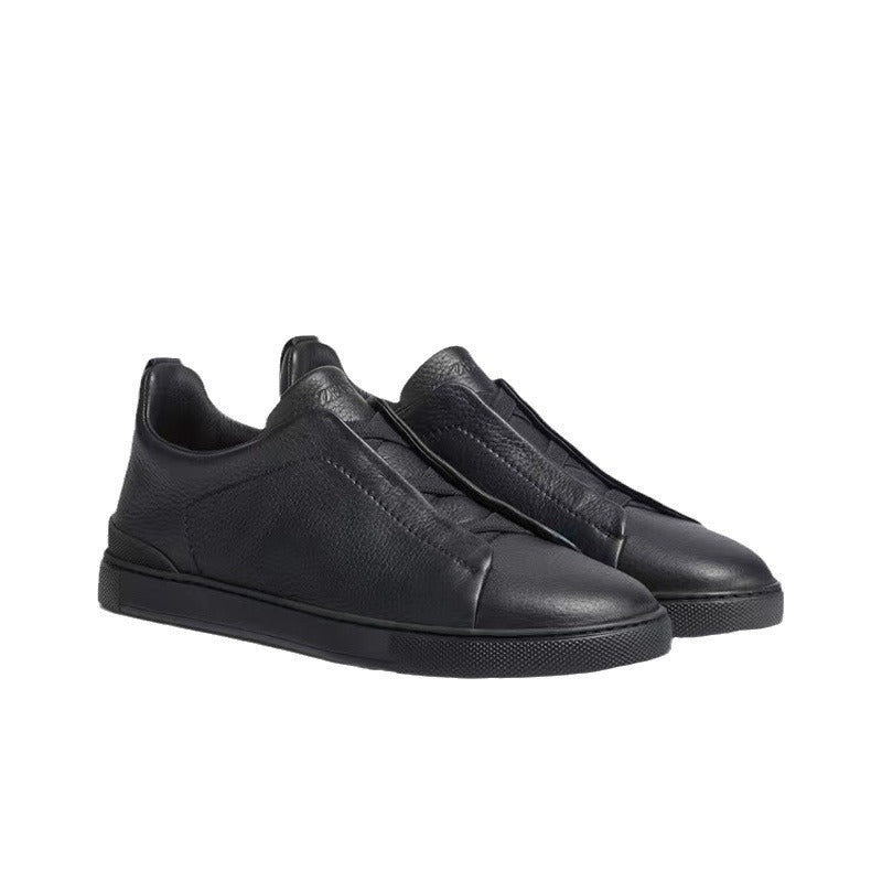 Men's Genia Top Layer Cowhide Slip-on Genuine Luxury Deerskin Men's Casual Leather Shoes