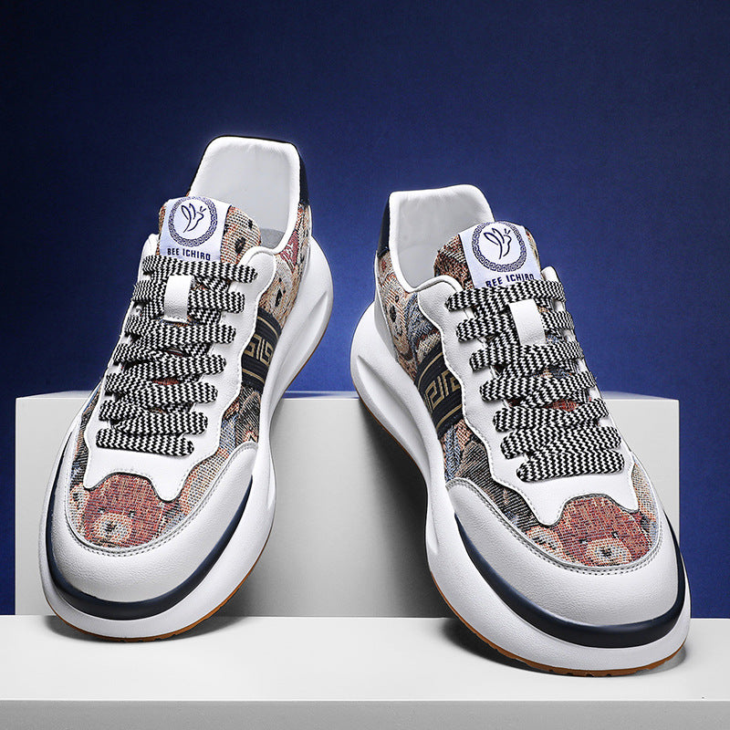 Women's & Men's Four Breathable Genuine Platform Dad Trendy Sneakers