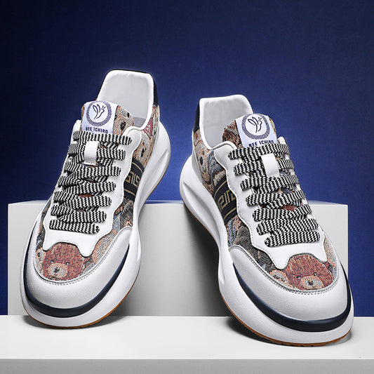 Women's & Men's Four Breathable Genuine Platform Dad Trendy Sneakers