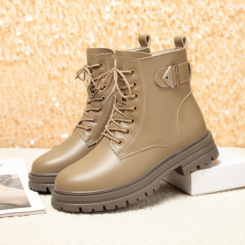 Women's Low Martin Winter Fleece-lined Soft Short Boots