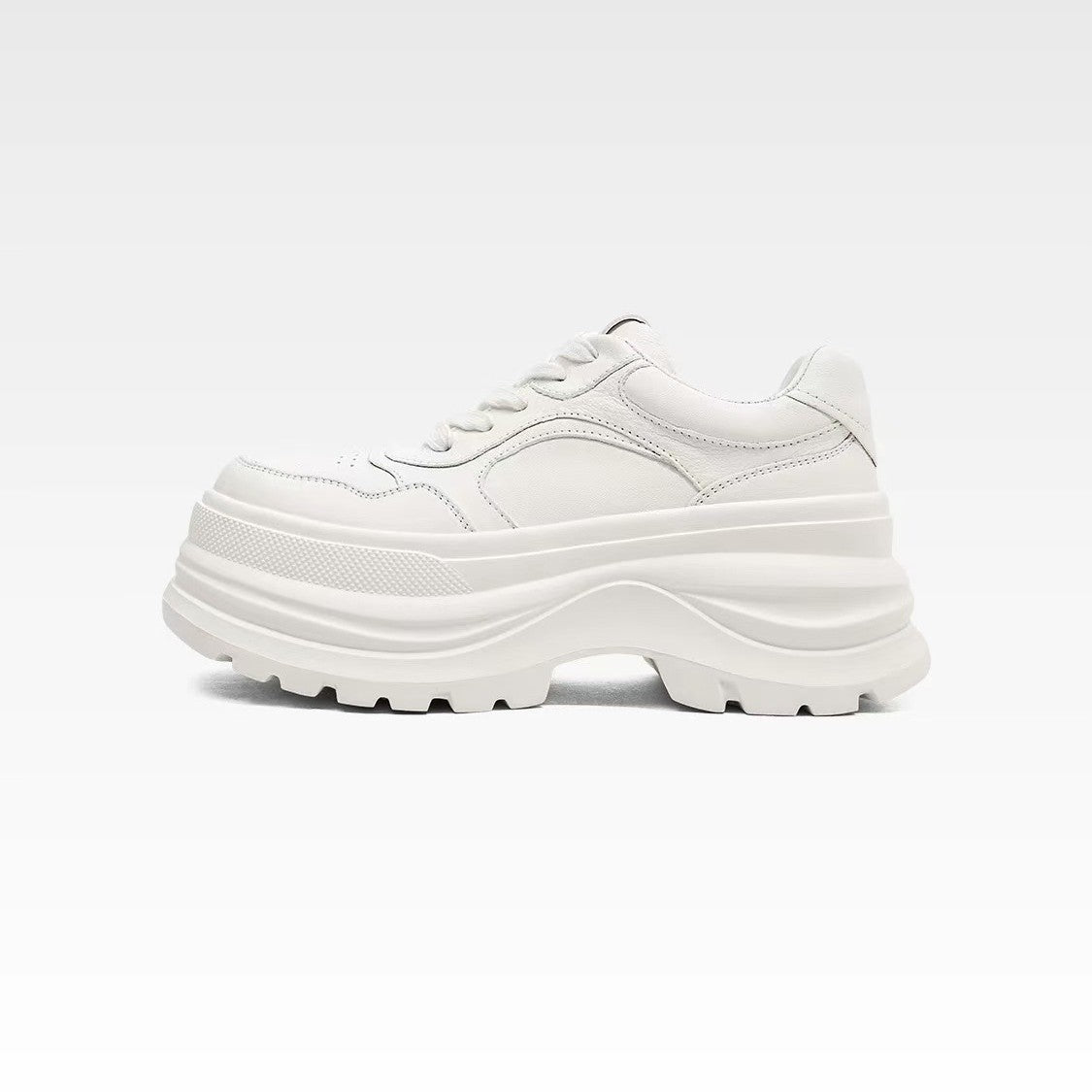 Women's Layer Cowhide Autumn Genuine Platform White Sports Casual Shoes