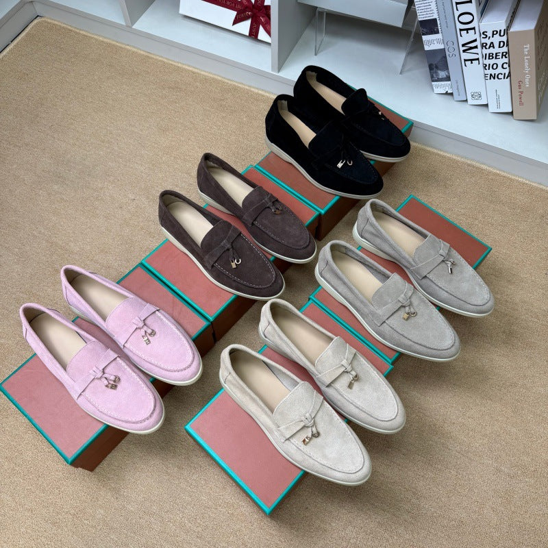 Women's One Pedal Tassel Lazybone Comfortable Heightened Single Loafers