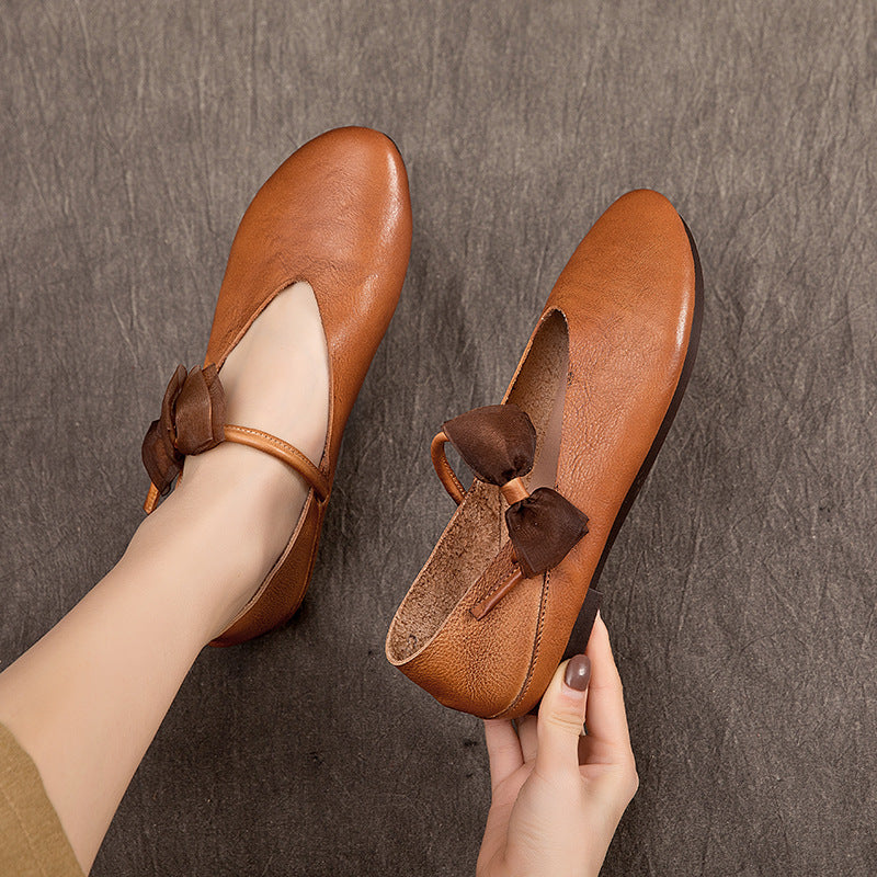 Women's Comfortable Soft Bottom Surface Cowhide Shallow Women's Casual Shoes