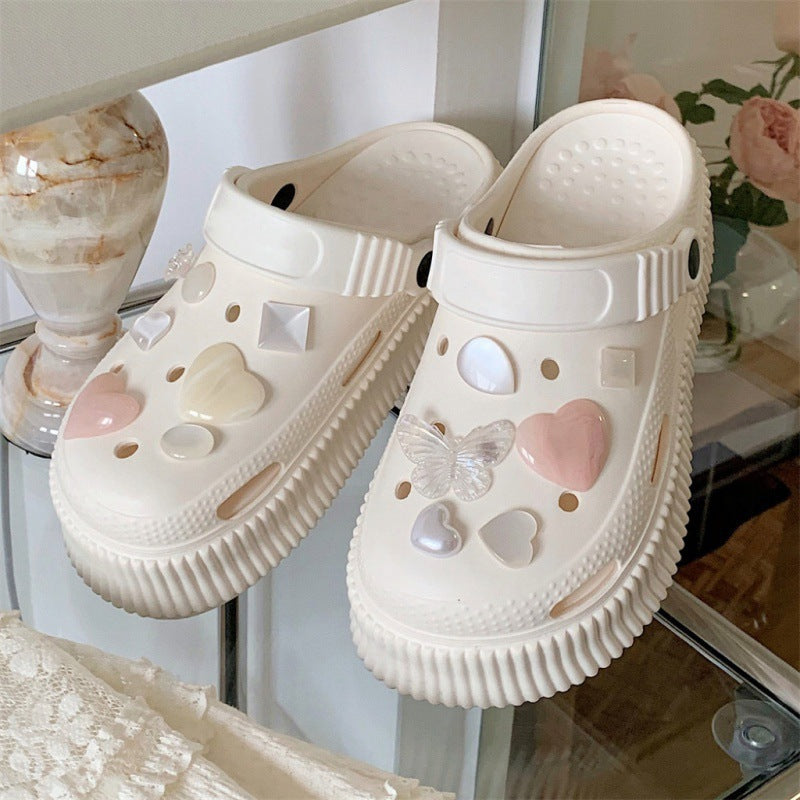 Beach Cartoon Cute Platform Two-way Summer Women's Shoes