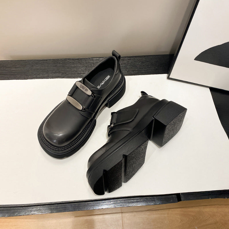 Women's Small Size British Style Thick Sole Increased Women's Shoes