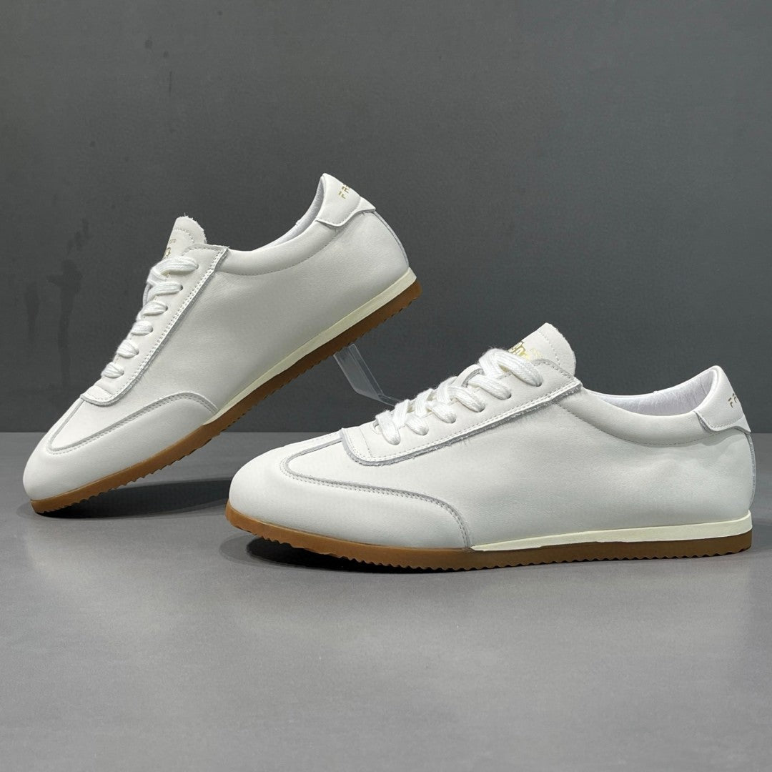 Men's Top Layer Cowhide Easy Wear Summer Flat Breathable Trendy Sneakers