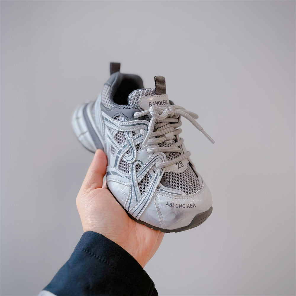 Children's Single Mesh Breathable Korean Fashion Retro Casual Shoes