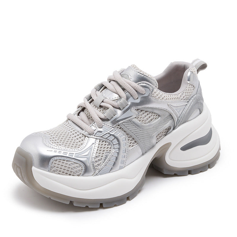 Women's Size Platform Sier Fashion Clunky Height Increasing Lightweight Women's Sports Shoes