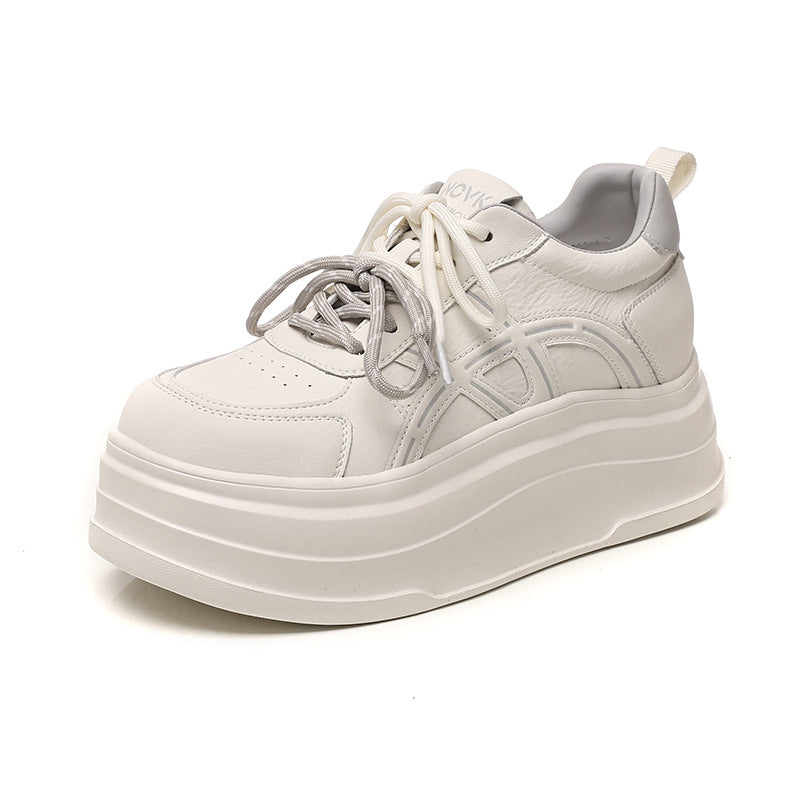 Women's Spring Invisible Hidden Platform Trendy White Women's Casual Shoes