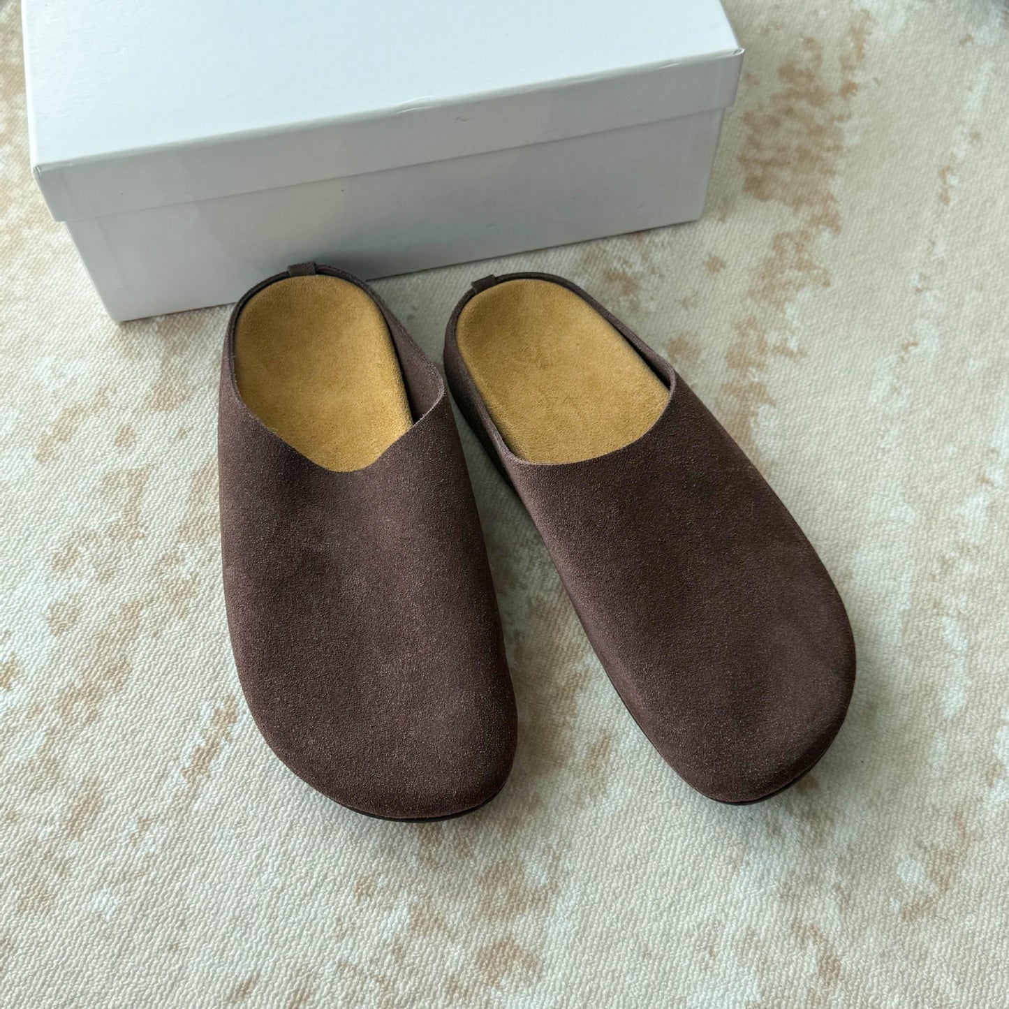 Women's & Men's Waterproof Full Cowhide Closed Toe Half Outerwear For Idle Style Thick-soles Slippers