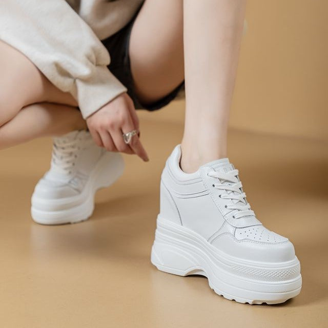 Women's Spring Genuine Low-cut Height Increasing Insole Casual Shoes