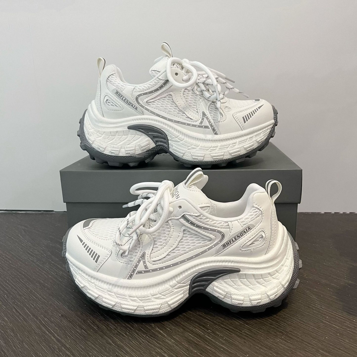 Women's Spring Thick Bottom Dad Breathable Mesh Sneakers