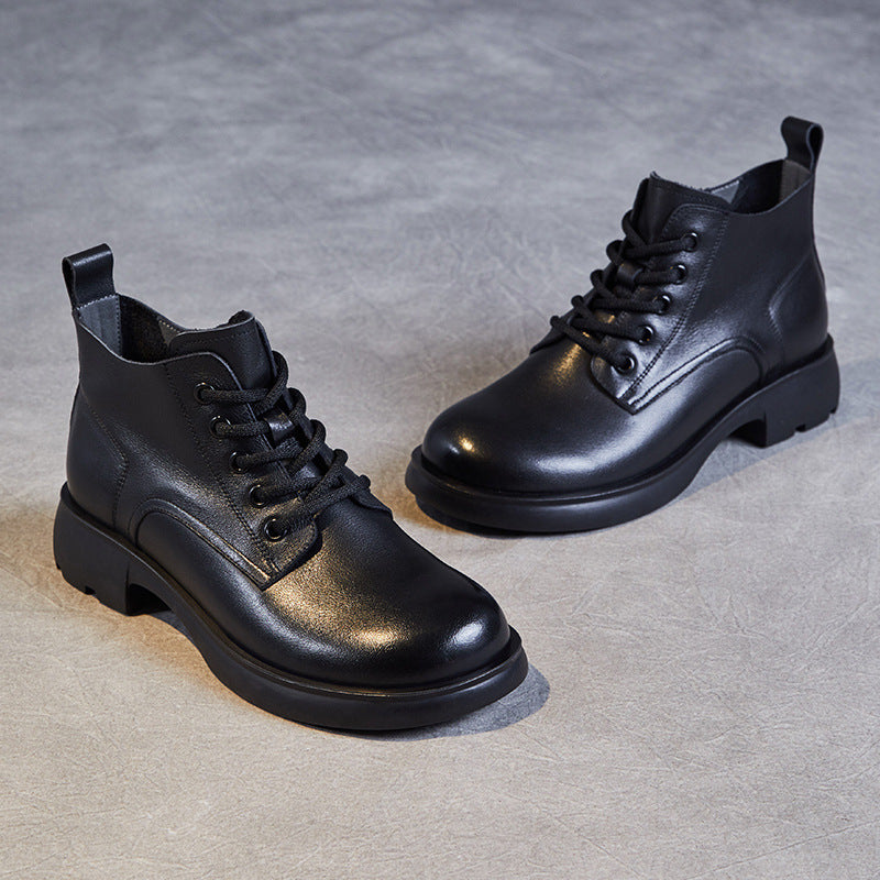Women's British Style Martin Ankle First Layer Boots