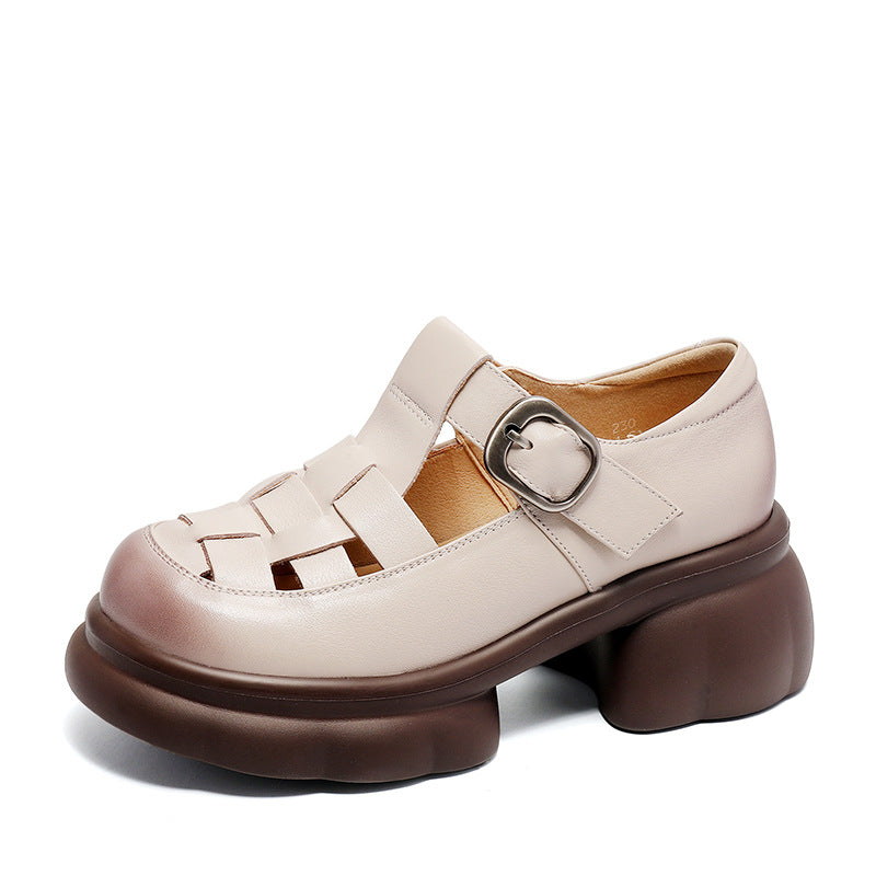 Women's Genuine Mary Jane Thick-soled British Style Sandals