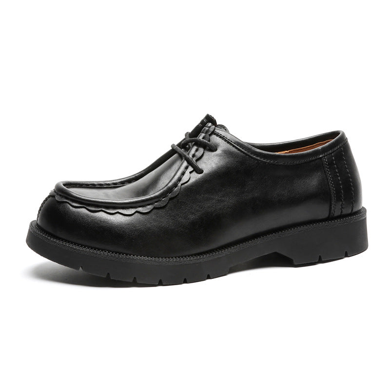Men's Trendy Business Formal Wear Green Korean Style British Black Men's Casual Leather Shoes