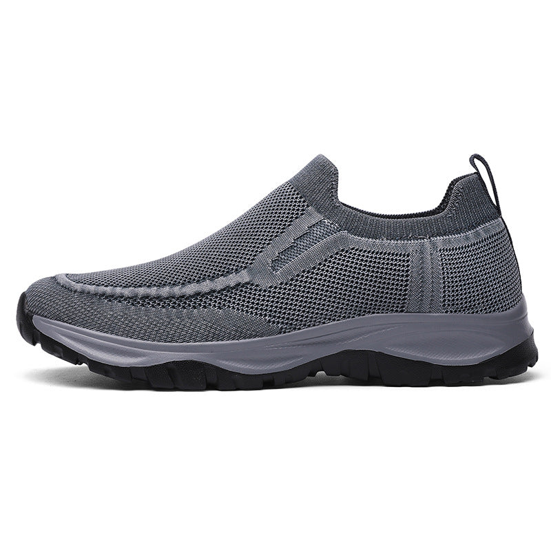 Men's Round Toe Summer Washed Flying Woven Casual Shoes