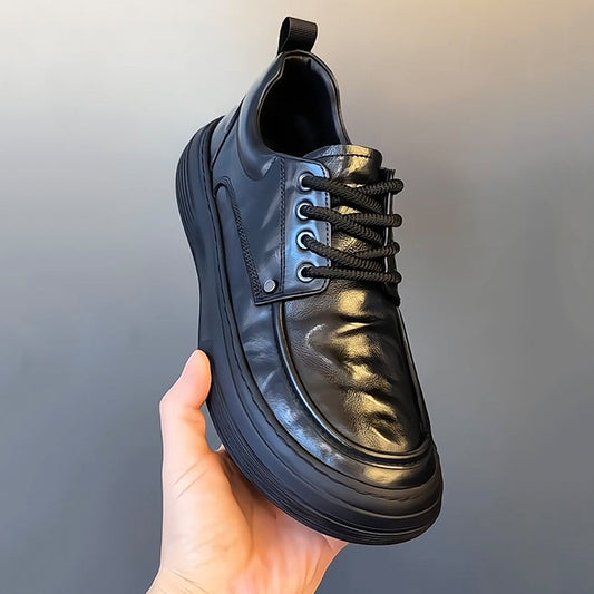 Men's Winter Plus Veet Genuine Autumn Trendy Soft Bottom Business Men's Casual Leather Shoes