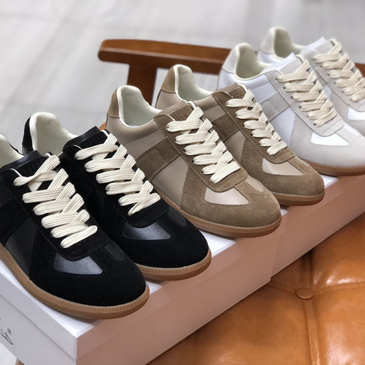 Women's & Men's Four Retro Round Toe German Training Genuine Casual Shoes