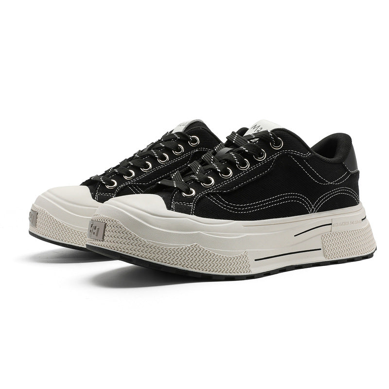 Men's & Women's Thick-soled Ensemble Series Niche Black Retro Men's Board Shoes