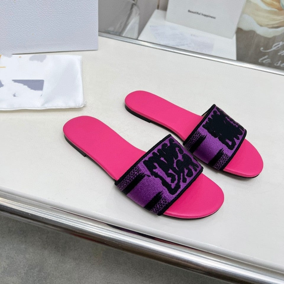 Women's Nigeria Embossed Embroidery Plus Size Flat Slippers