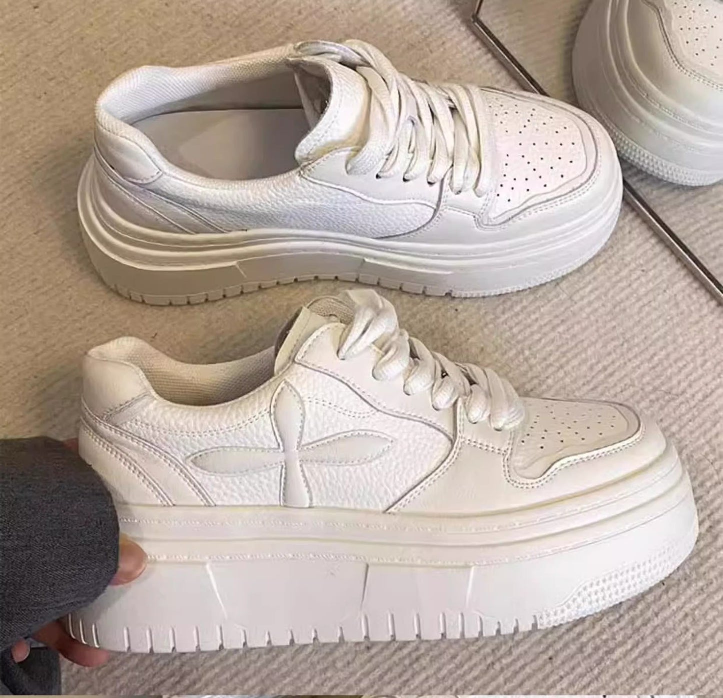 Women's Soft Thick-soled White For Classic Style Slimming Increased Autumn Women's Casual Shoes