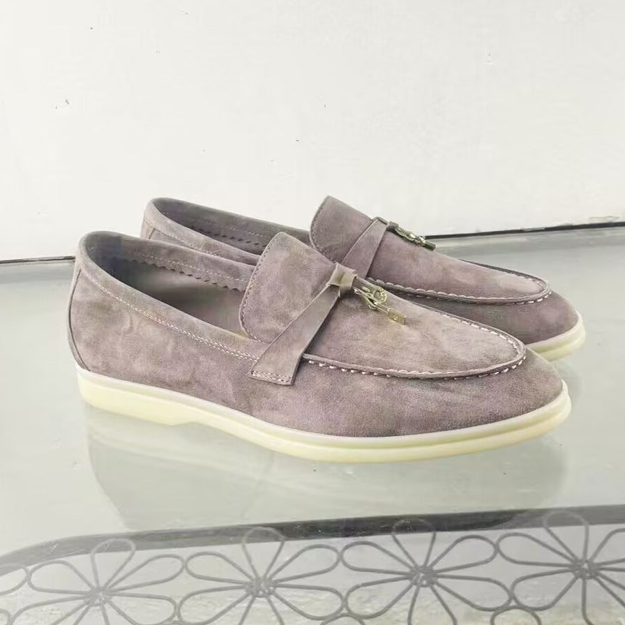 Men's Slip-on Soft Bottom Lovers Cowhide Comfortable Loafers