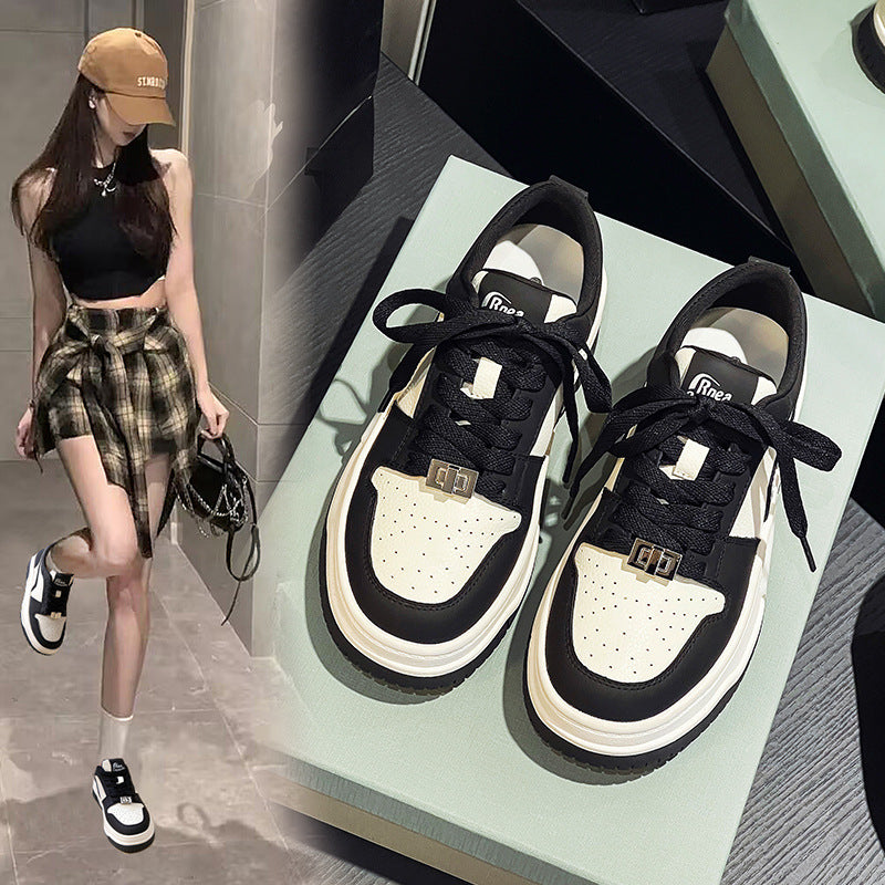 Women's White High Sense Soft Bottom Skateboard Sneakers