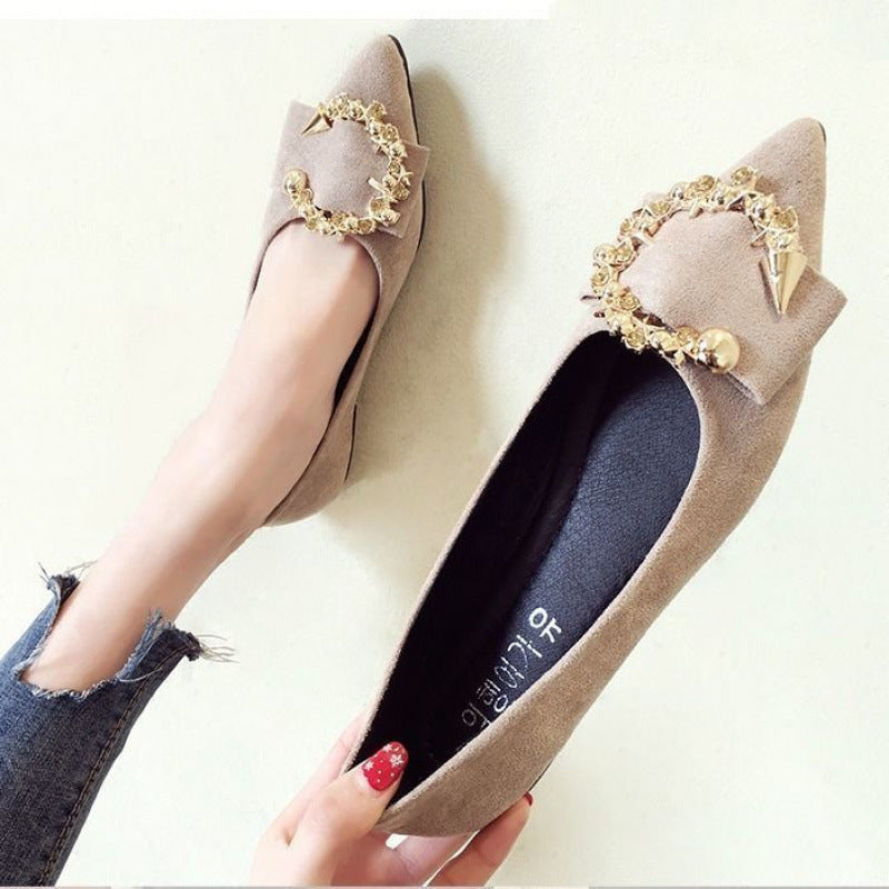 Women's Pumps Low-cut Pointed Flat Soft Bottom Women's Shoes