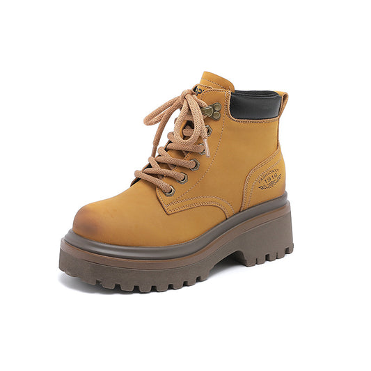 Women's Martin For Retro Motorcycle Genuine Short Worker British Boots