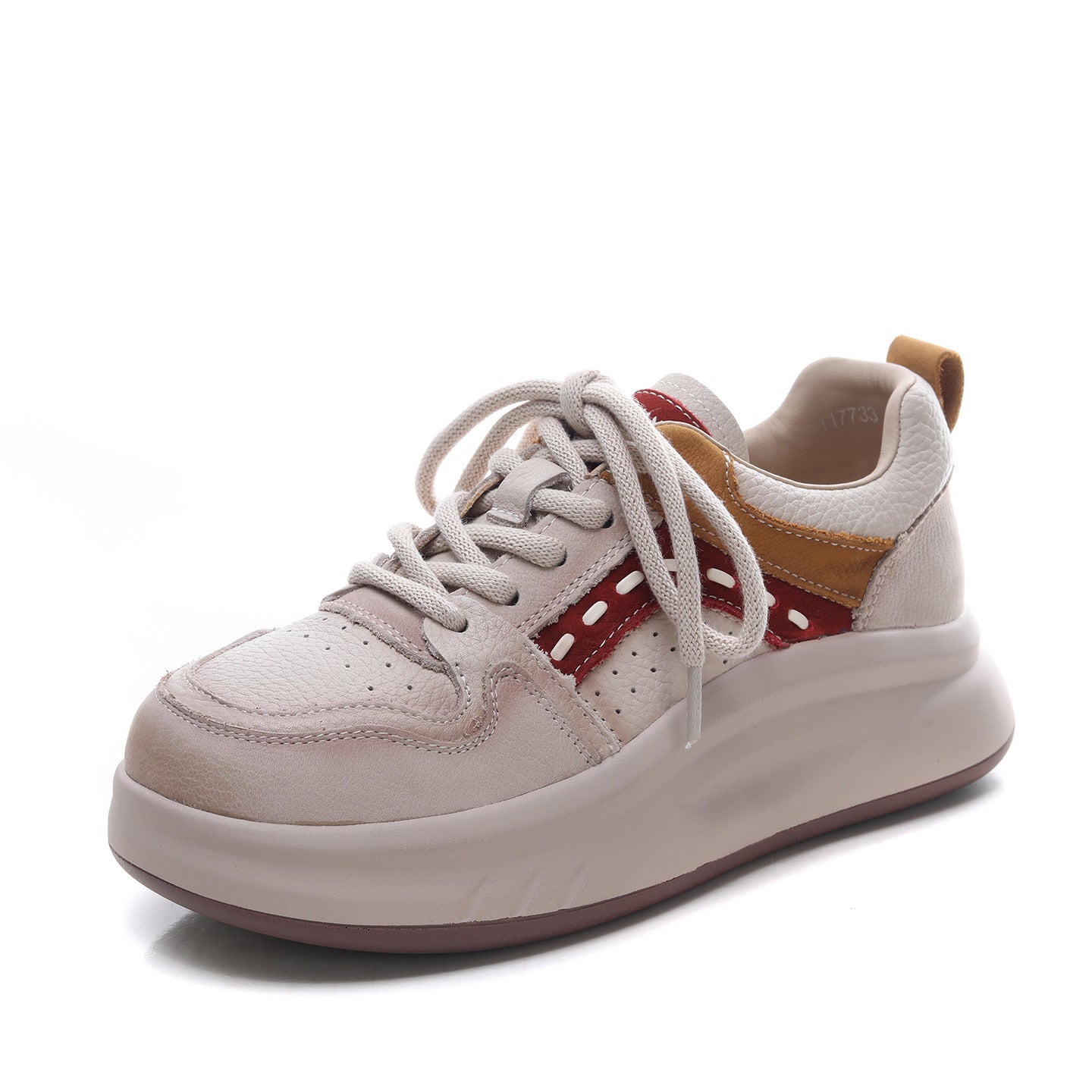 Women's Spring Thick-soled Round Toe Fashion Versatile Height Casual Shoes